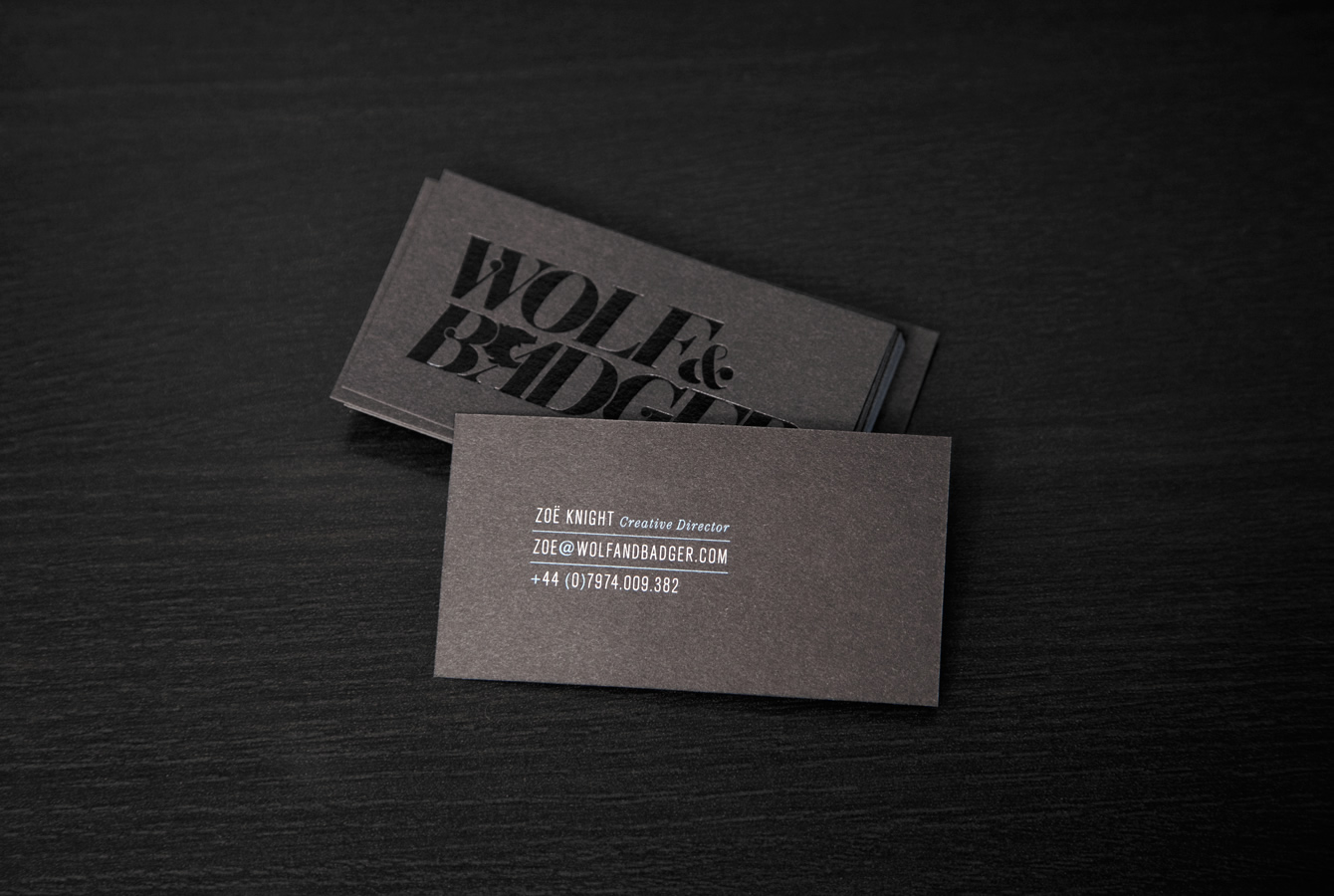 Wolf and Badger business card design