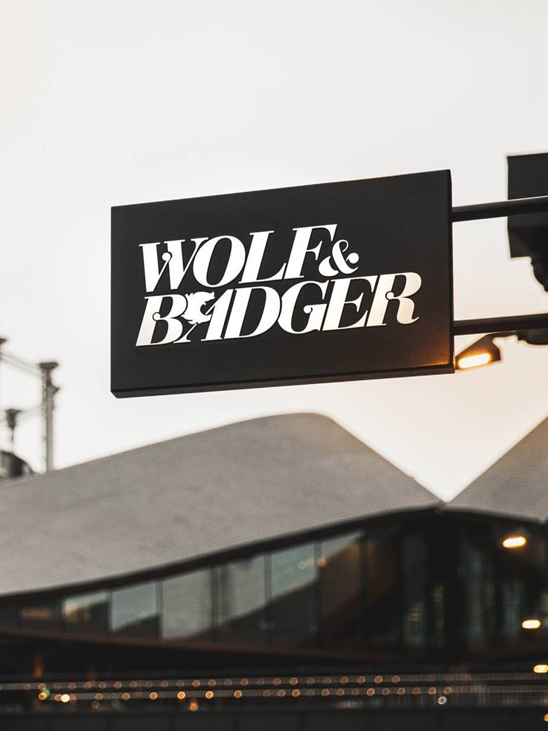 Wolf and Badger store front signage design