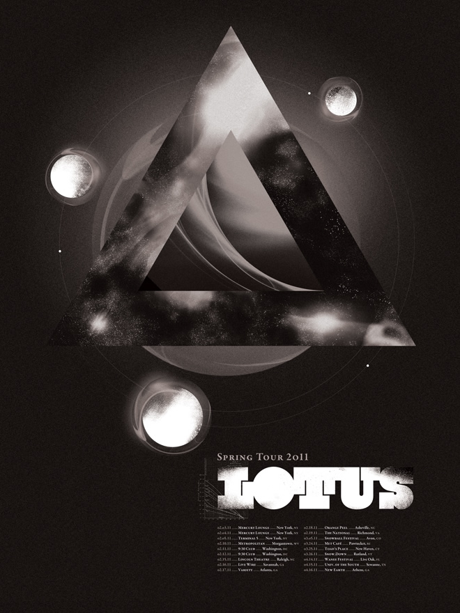 Lotus Spring Tour 2011 poster designed by Carl Bender