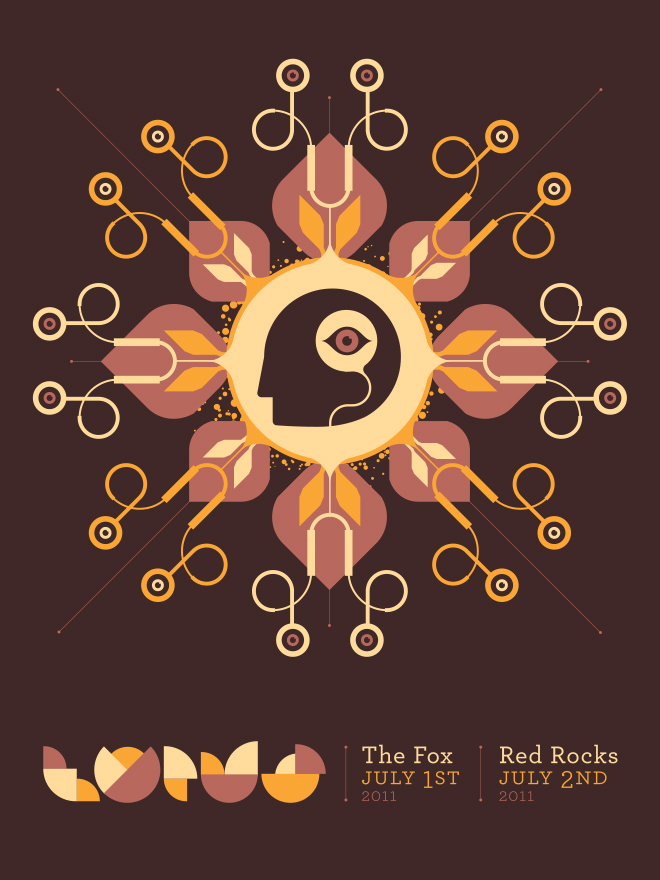 Lotus Red Rocks and Fox Theatre 2011 poster designed by Carl Bender