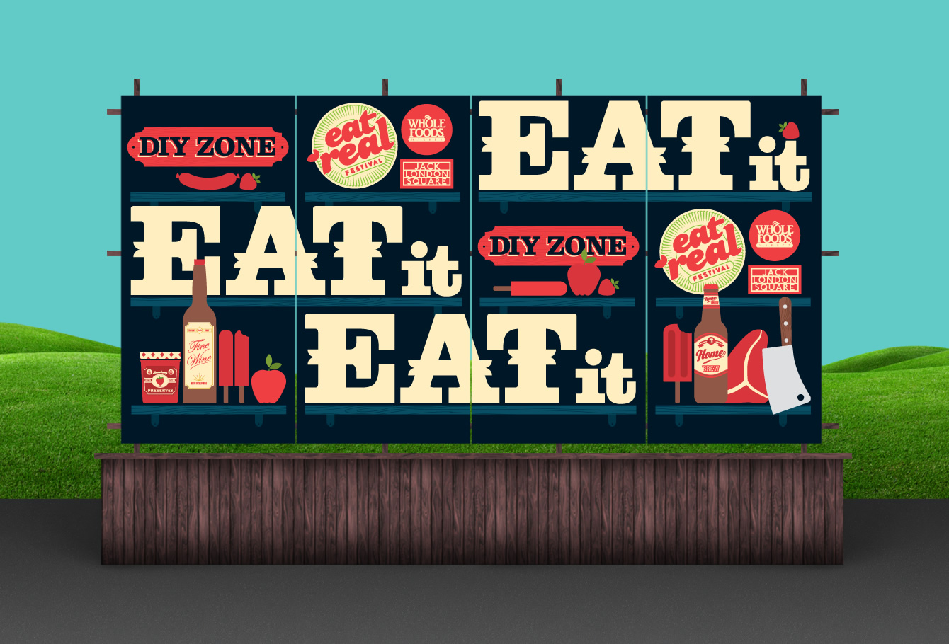 Eat Real Festival way-finding signage DIY Zone